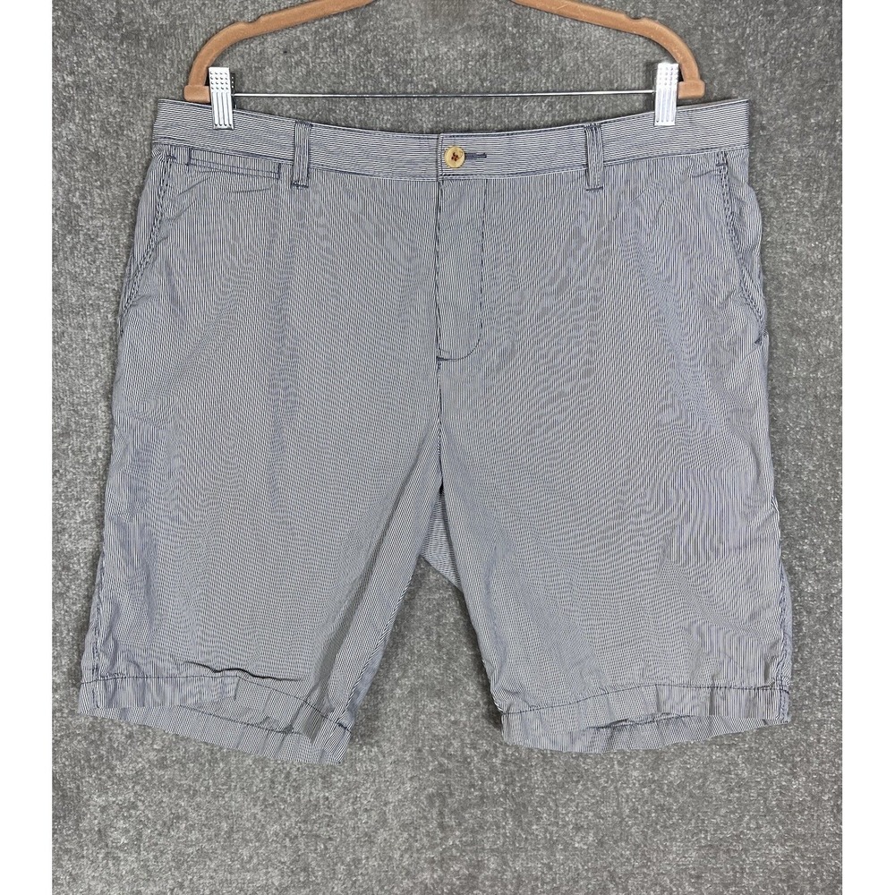 Tommy Bahama Weekend Chino Shorts Mens Size 38 Blue Striped 5 Pocket Cotton